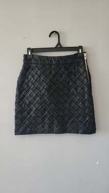 J.O.A. Black Woven Faux Leather Mini Skirt Size S